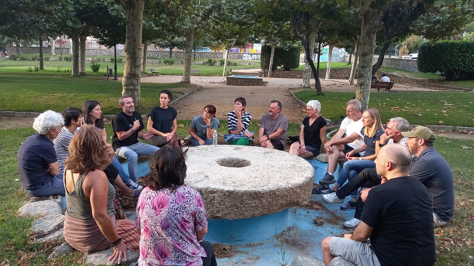 Reunión de trabajo en el parque